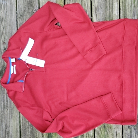 Calvin Klein Mens Classic Quarter Zip Pullover NWT  red Large - Picture 1 of 6